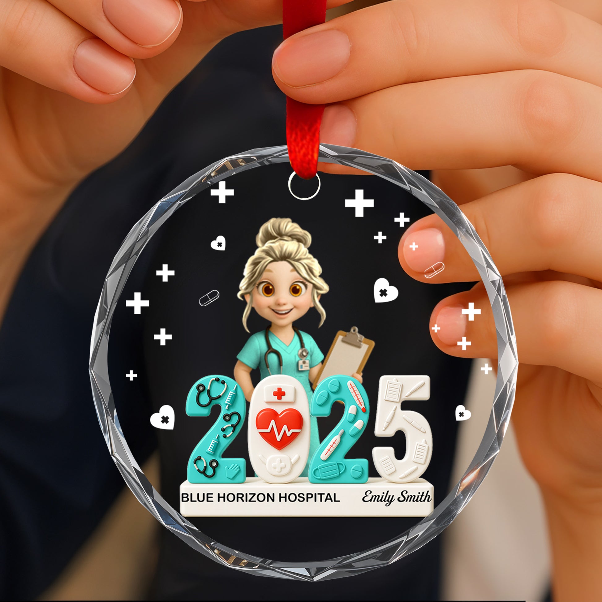 Celebrating 25 Years Of Care With Nurse And Medical Symbols