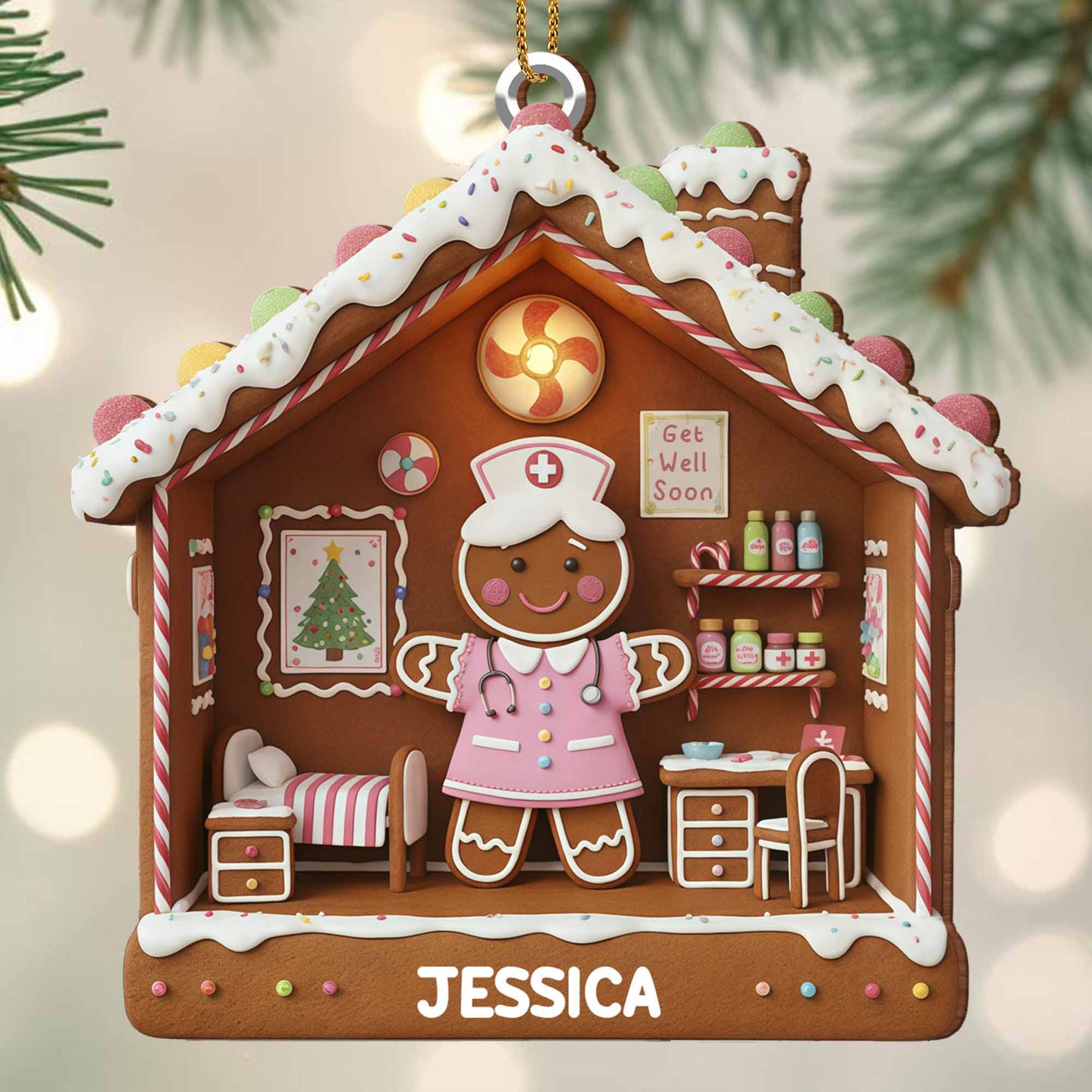 Get Well Soon Gingerbread Nurse And Medications