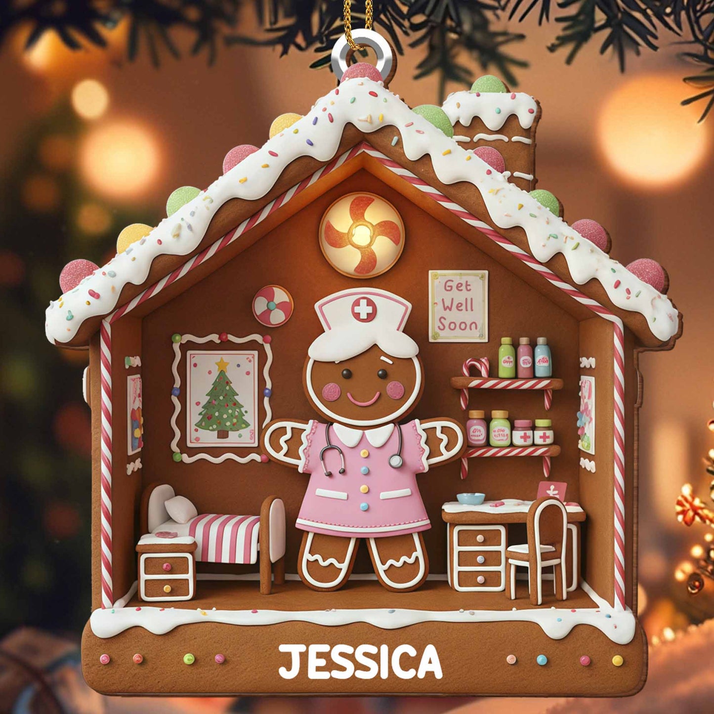 Get Well Soon Gingerbread Nurse And Medications