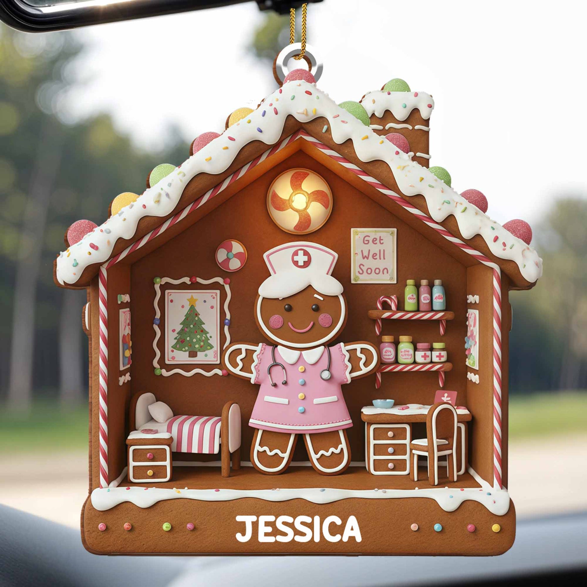 Get Well Soon Gingerbread Nurse And Medications