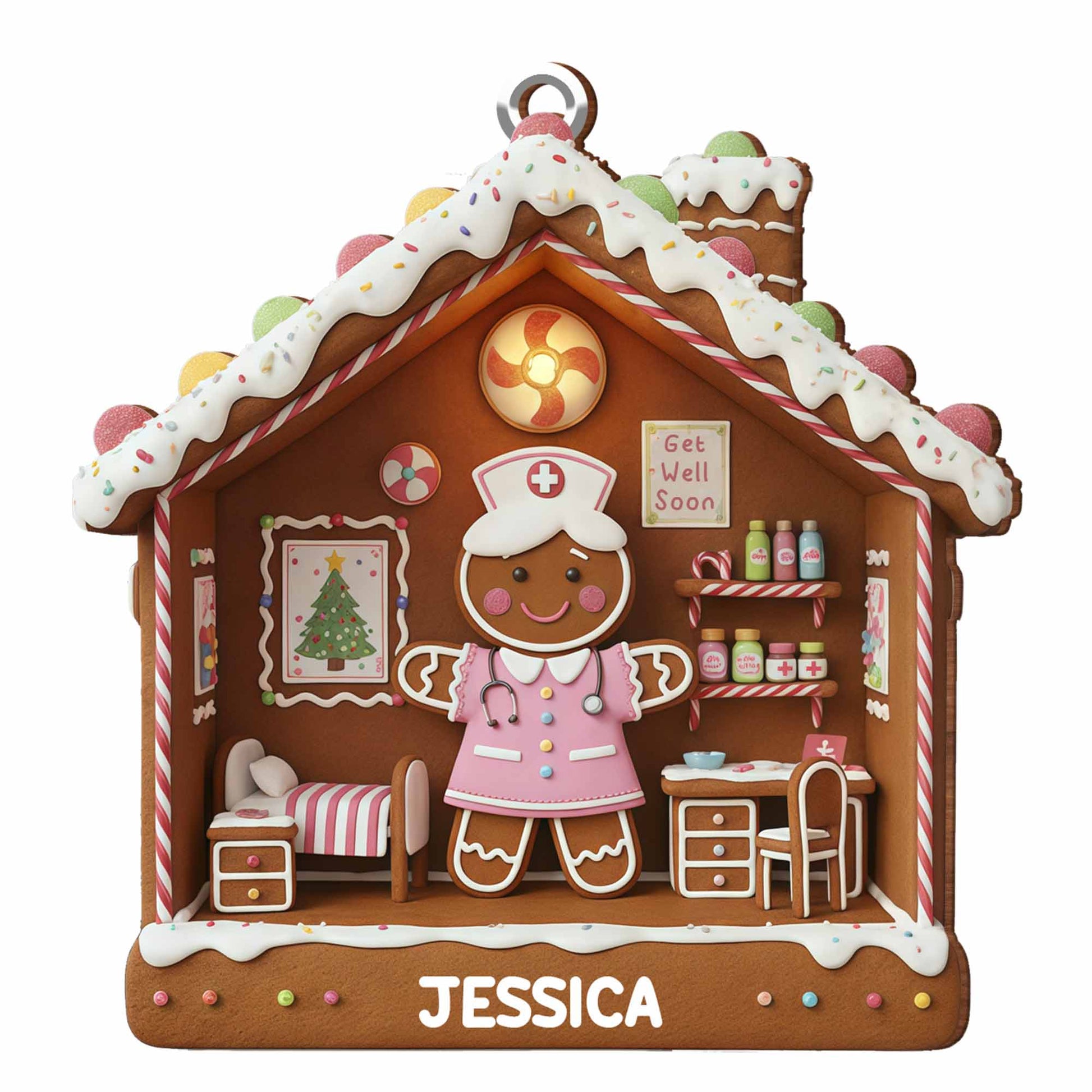 Get Well Soon Gingerbread Nurse And Medications