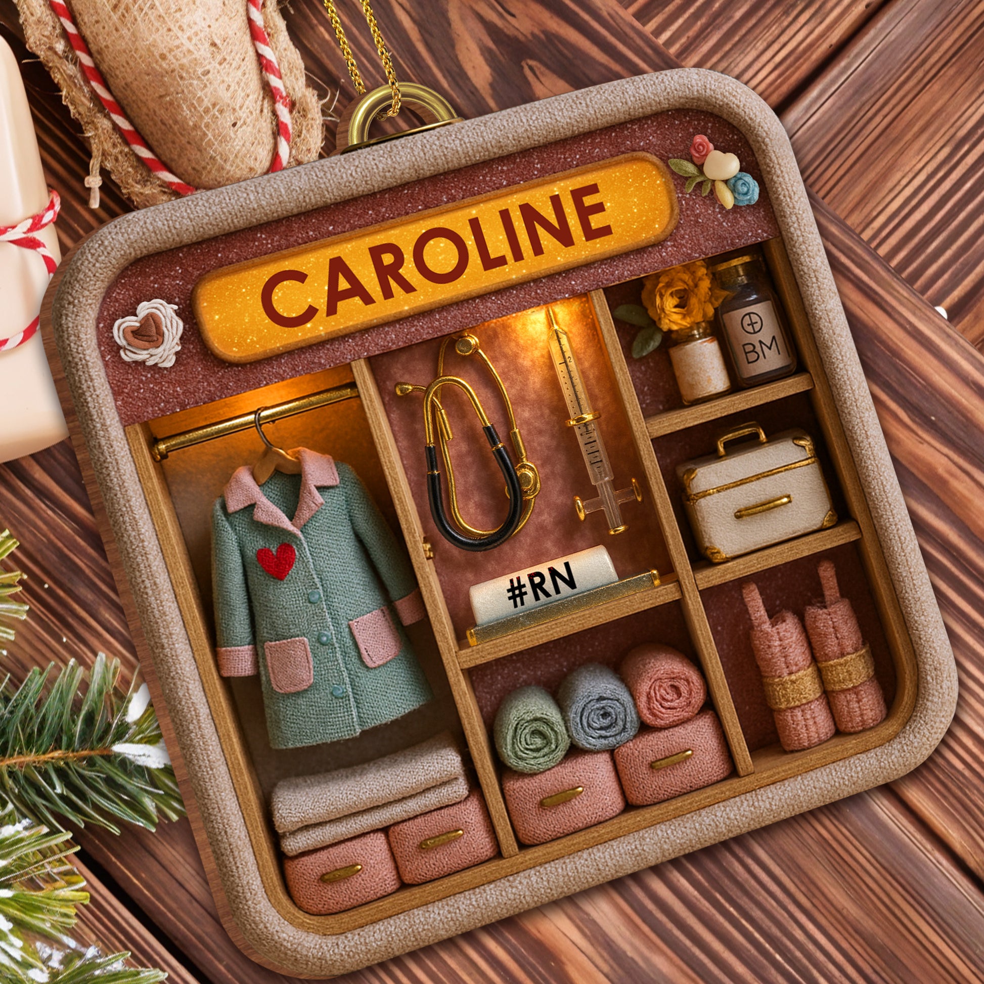 Customizable Nurse Themed Ornament With Medical Accessories