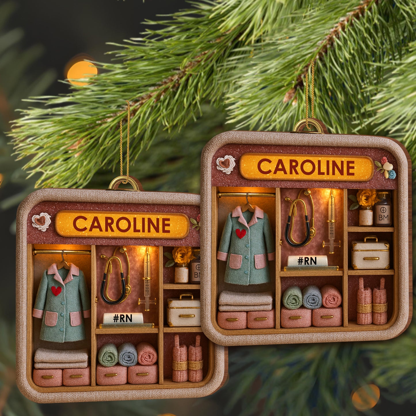 Customizable Nurse Themed Ornament With Medical Accessories