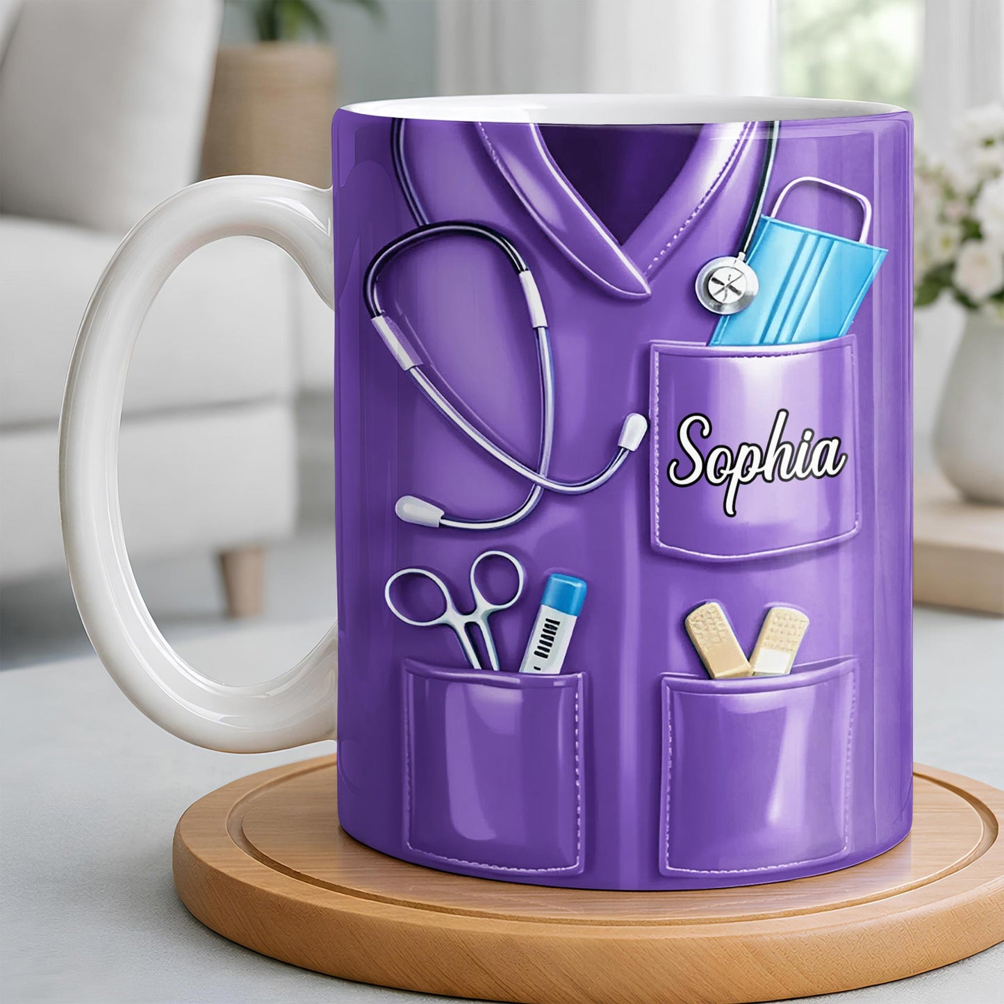 Nurse Nutrition Facts Compassion, Sleep, Courage Mug Design