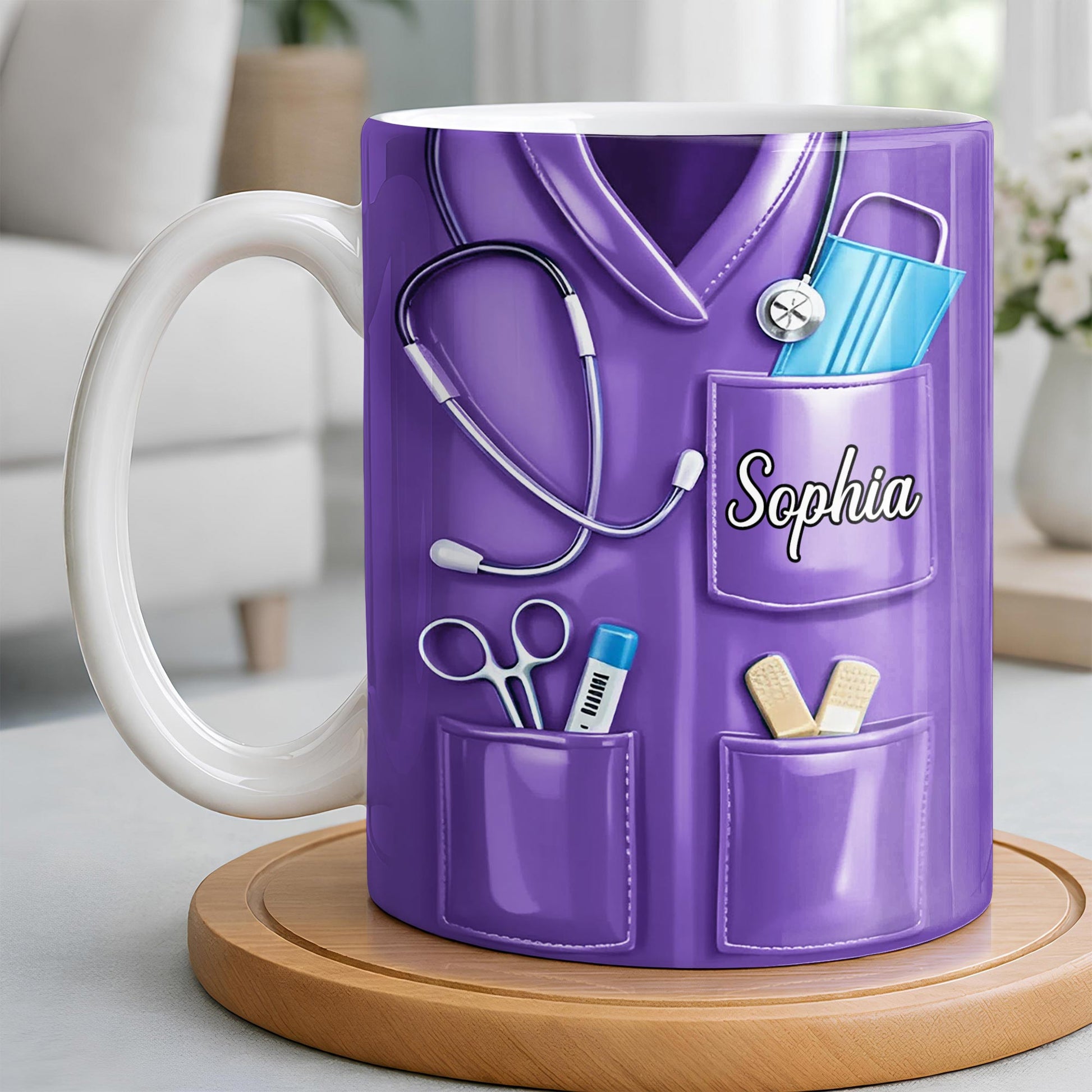 Nurse Nutrition Facts Compassion, Sleep, Courage Mug Design