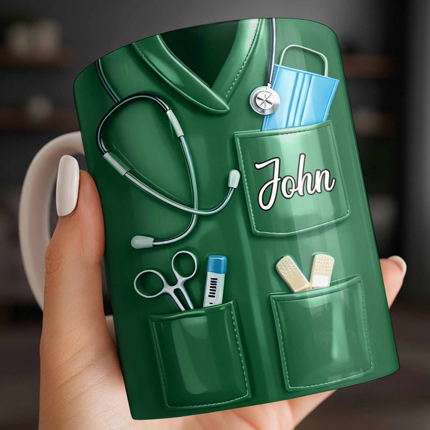 Nurse Nutrition Facts Compassion, Sleep, Courage Mug Design