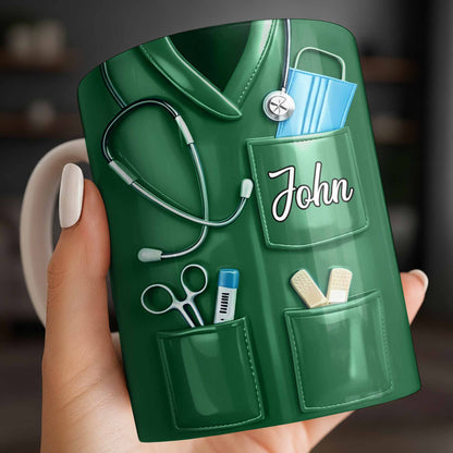 Nurse Nutrition Facts Compassion, Sleep, Courage Mug Design