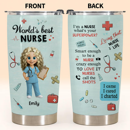 World's Best Nurse, Medical Symbols - Personalized Custom Stainless Steel Tumbler 20oz 30oz - NUR061_TB