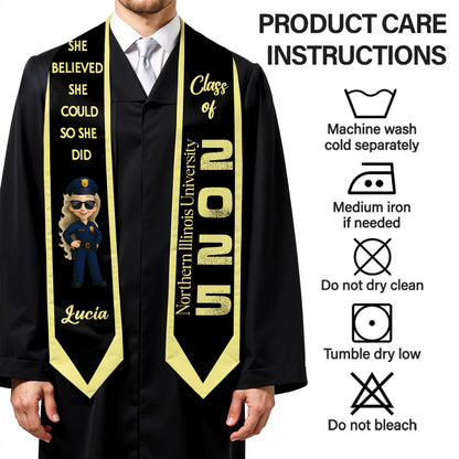 She Believed She Could So She Did, Graduation Cap And Policewoman Cartoon