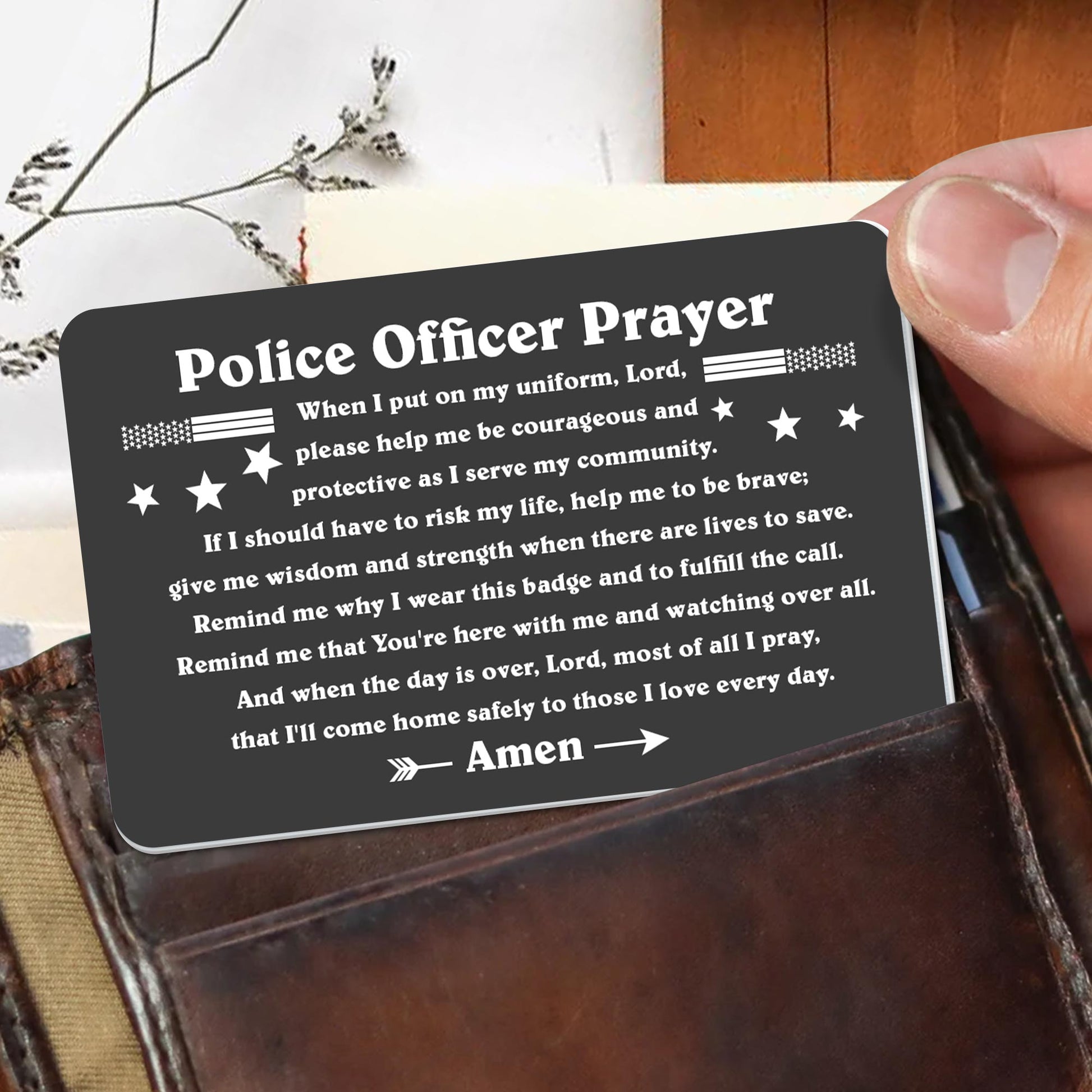 Police Officer Prayer, Uniform, Badge and Stars