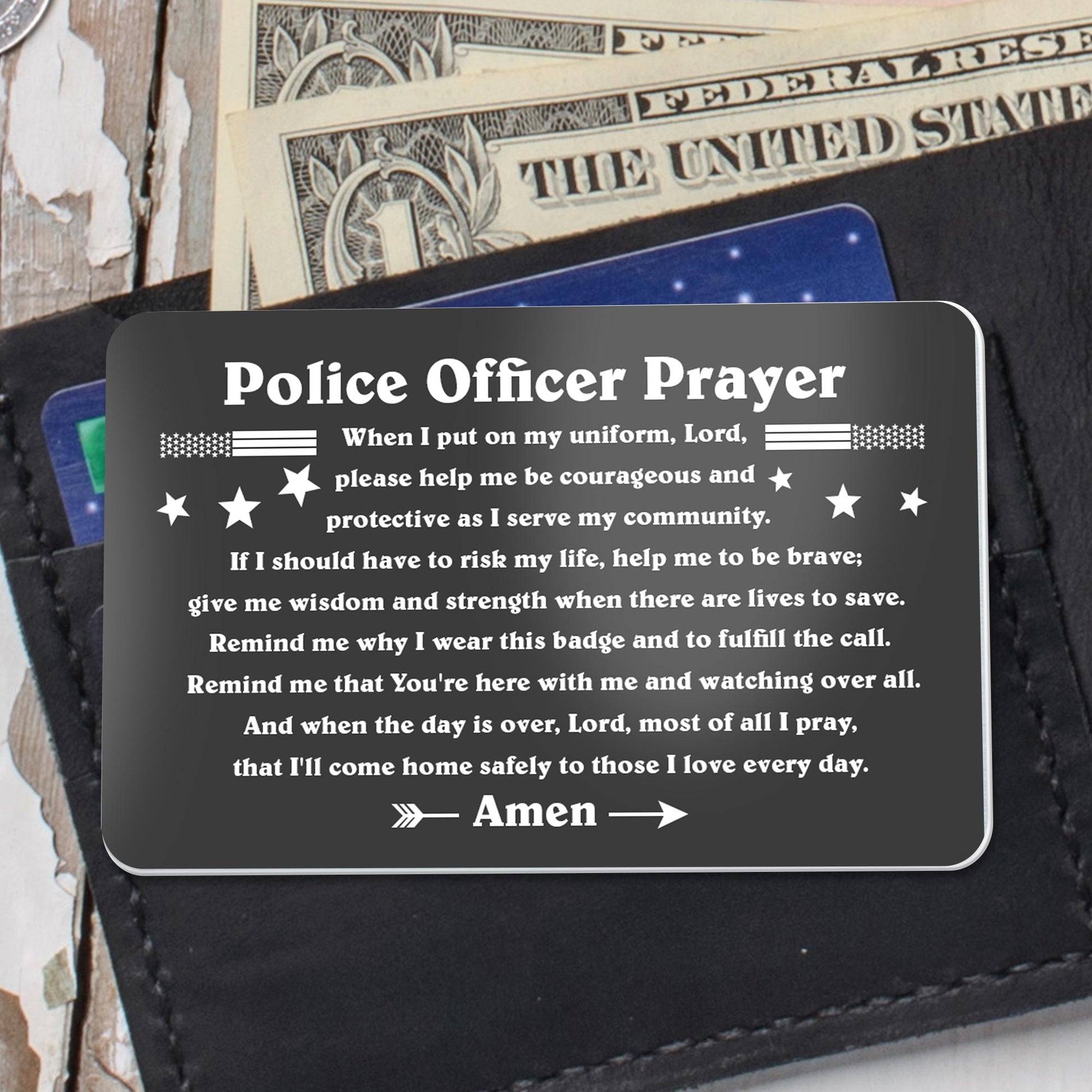 Police Officer Prayer, Uniform, Badge and Stars