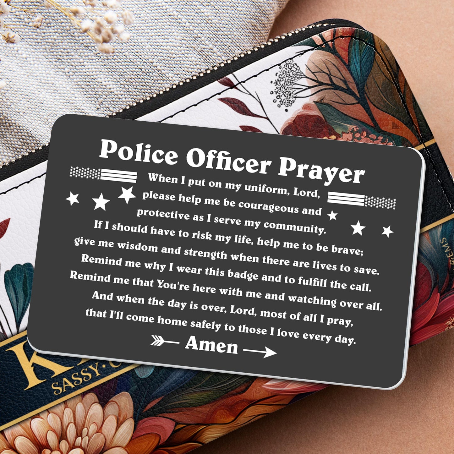 Police Officer Prayer, Uniform, Badge and Stars