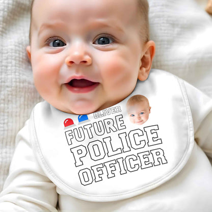 Future Police Officer, Baby Face And Police Hat