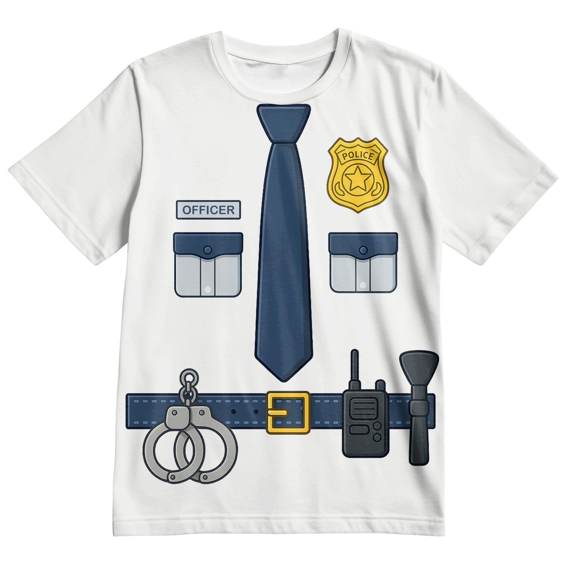 Creative Police Uniform Inspired T-Shirt, Tie and Badge Design