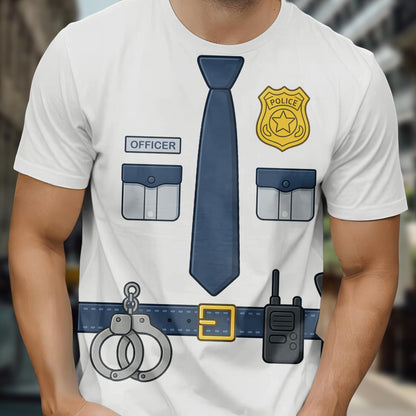 Creative Police Uniform Inspired T-Shirt, Tie and Badge Design
