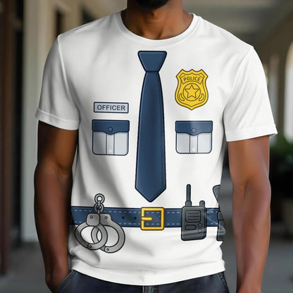 Creative Police Uniform Inspired T-Shirt, Tie and Badge Design