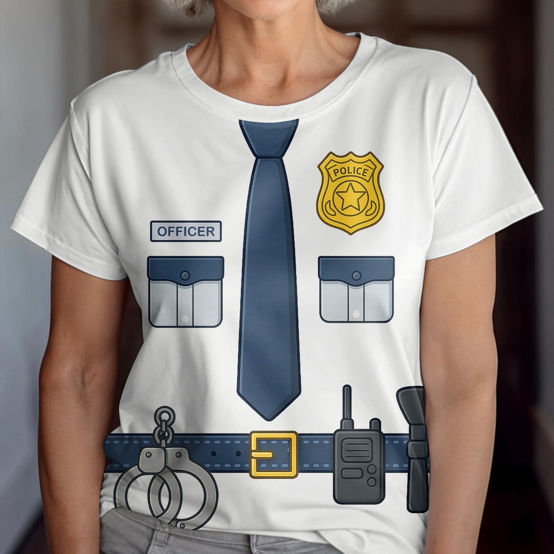 Creative Police Uniform Inspired T-Shirt, Tie and Badge Design