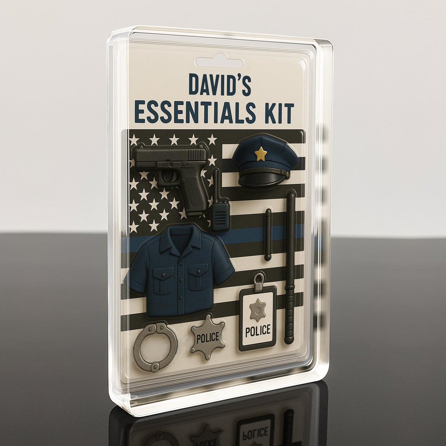 David's Essentials Kit, Police Uniform, Badge, Gun
