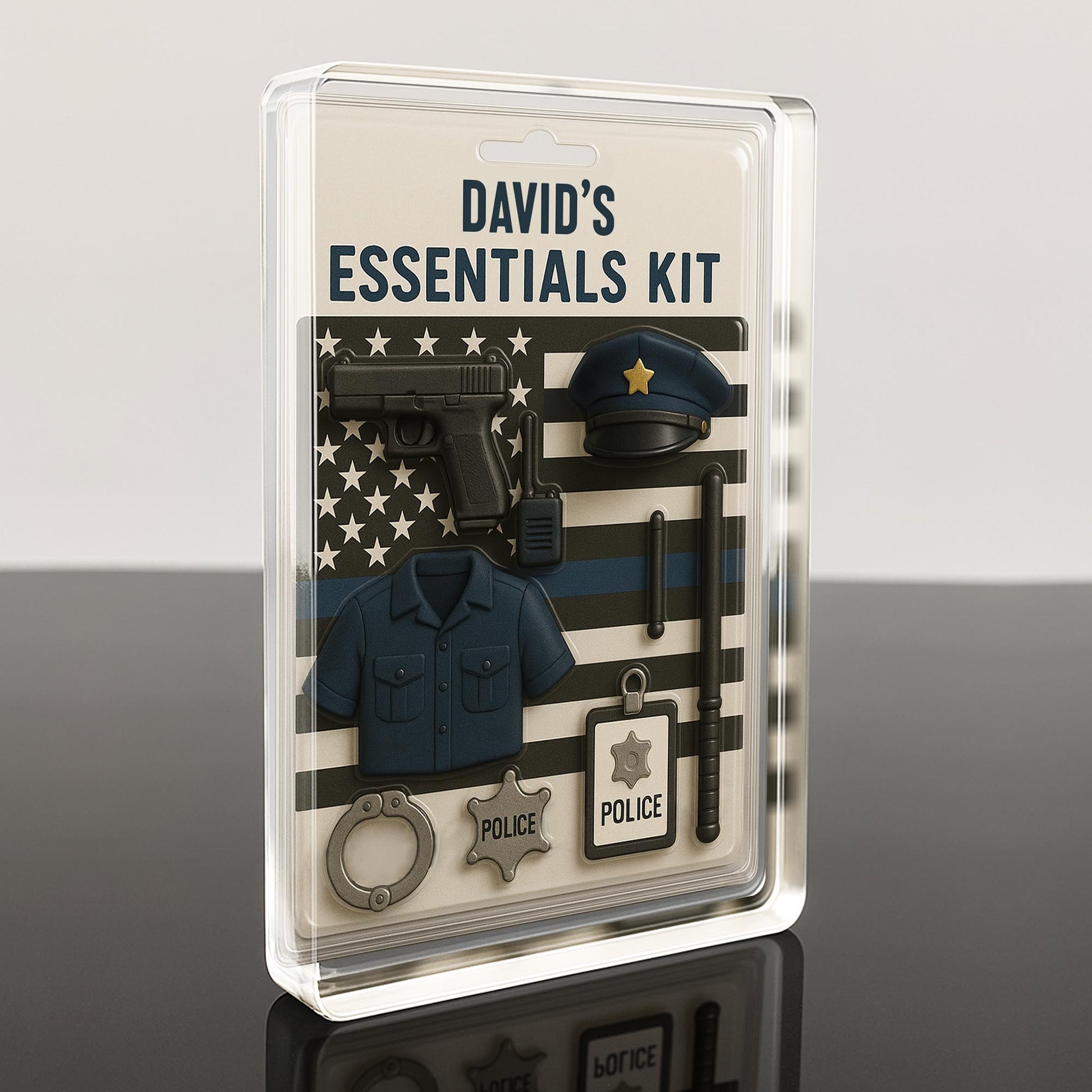 David's Essentials Kit, Police Uniform, Badge, Gun