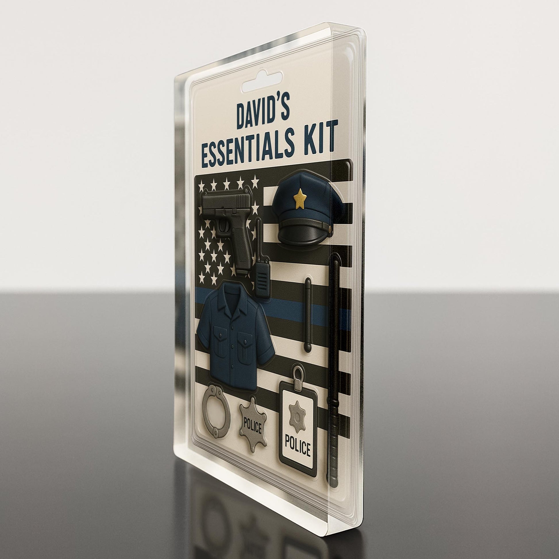 David's Essentials Kit, Police Uniform, Badge, Gun