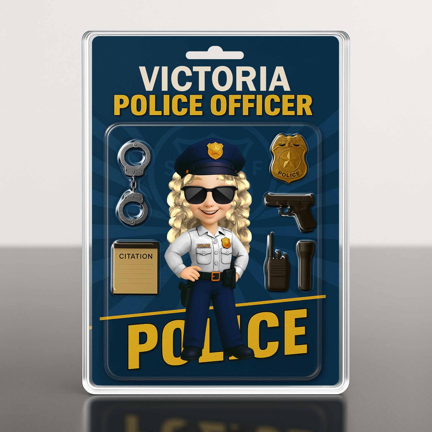 Create Your Custom Police Officer Cartoon Character, Police Badge and Handcuffs