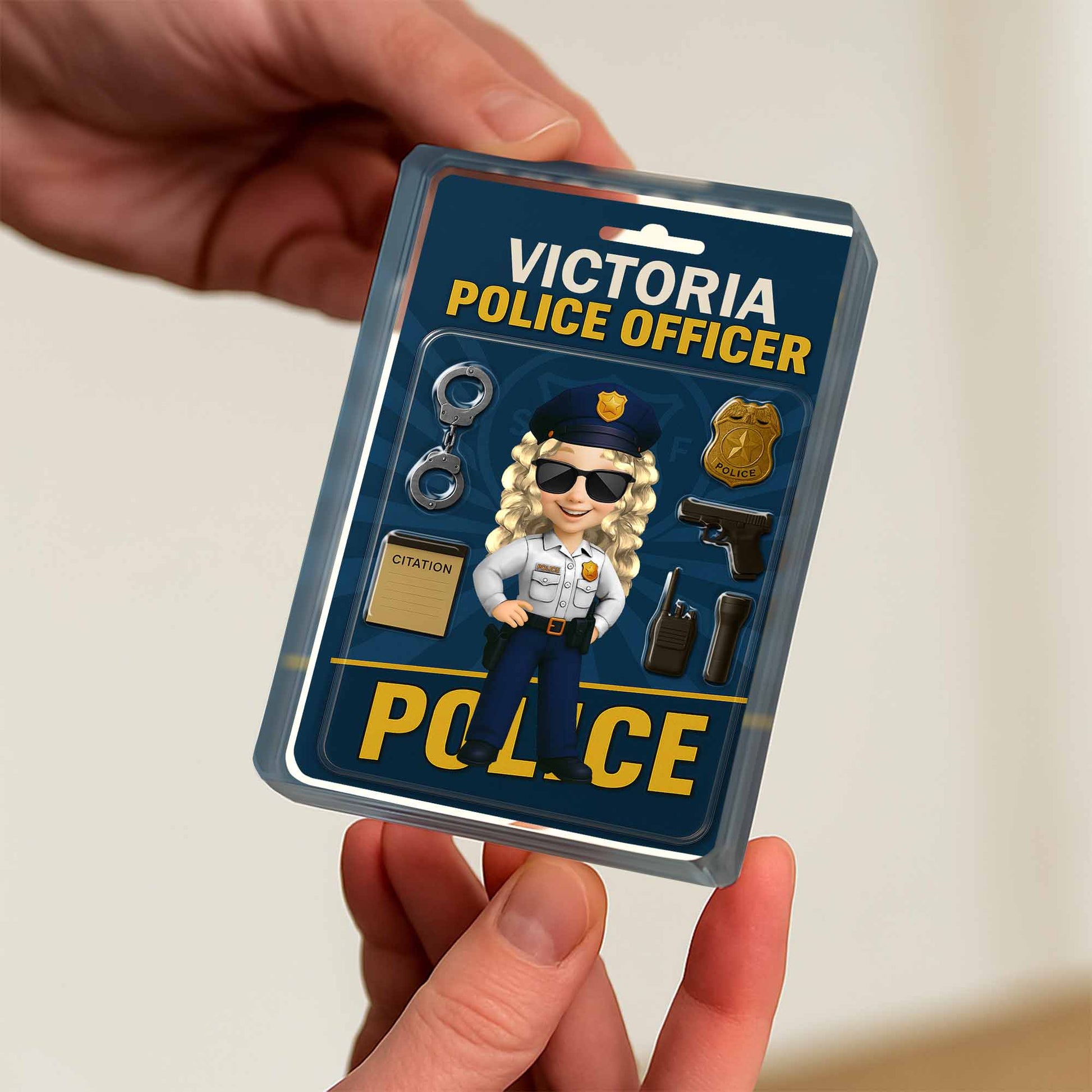 Create Your Custom Police Officer Cartoon Character, Police Badge and Handcuffs