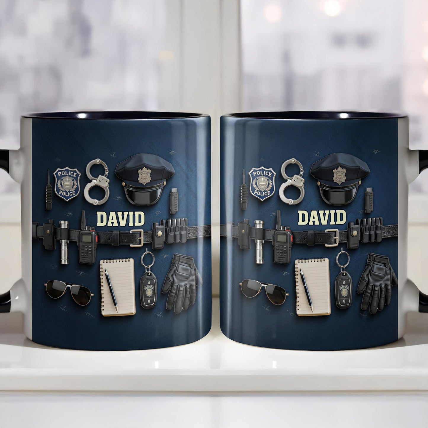 Personalized Police Officer Gear Custom Accent Mug - Personalized Custom Accent Mug - OFC019_AMUG