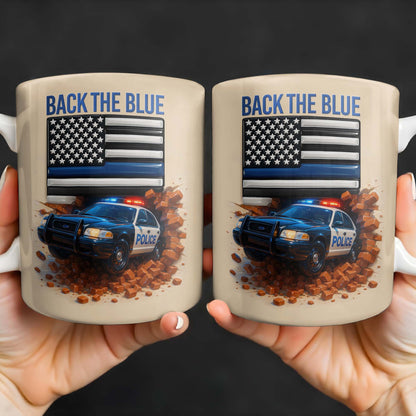 Back The Blue, Police Car and American Flag