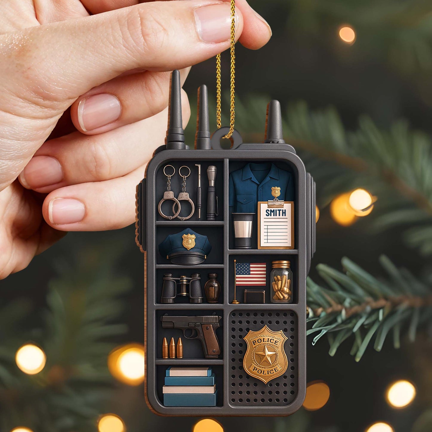 Honor Commitment and Courage Police Gear Ornament