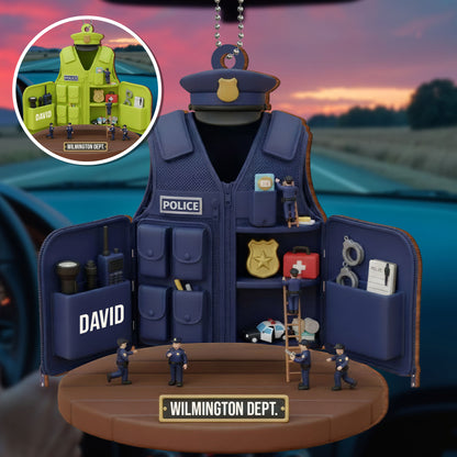 Celebrate Dedication With Custom Police Vest And Cap Ornament