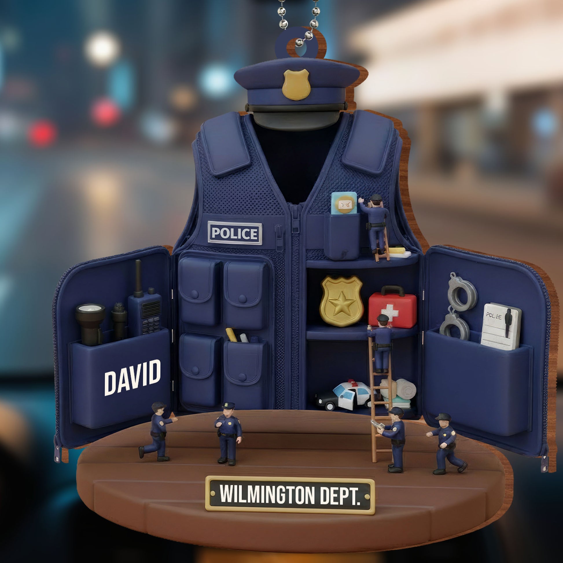 Celebrate Dedication With Custom Police Vest And Cap Ornament