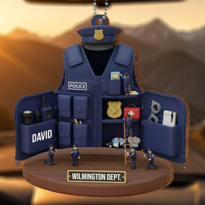 Celebrate Dedication With Custom Police Vest And Cap Ornament