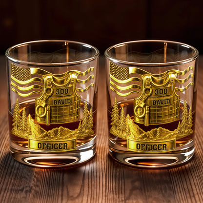 Celebrate Bravery And Dedication Officer Badge And Mountains