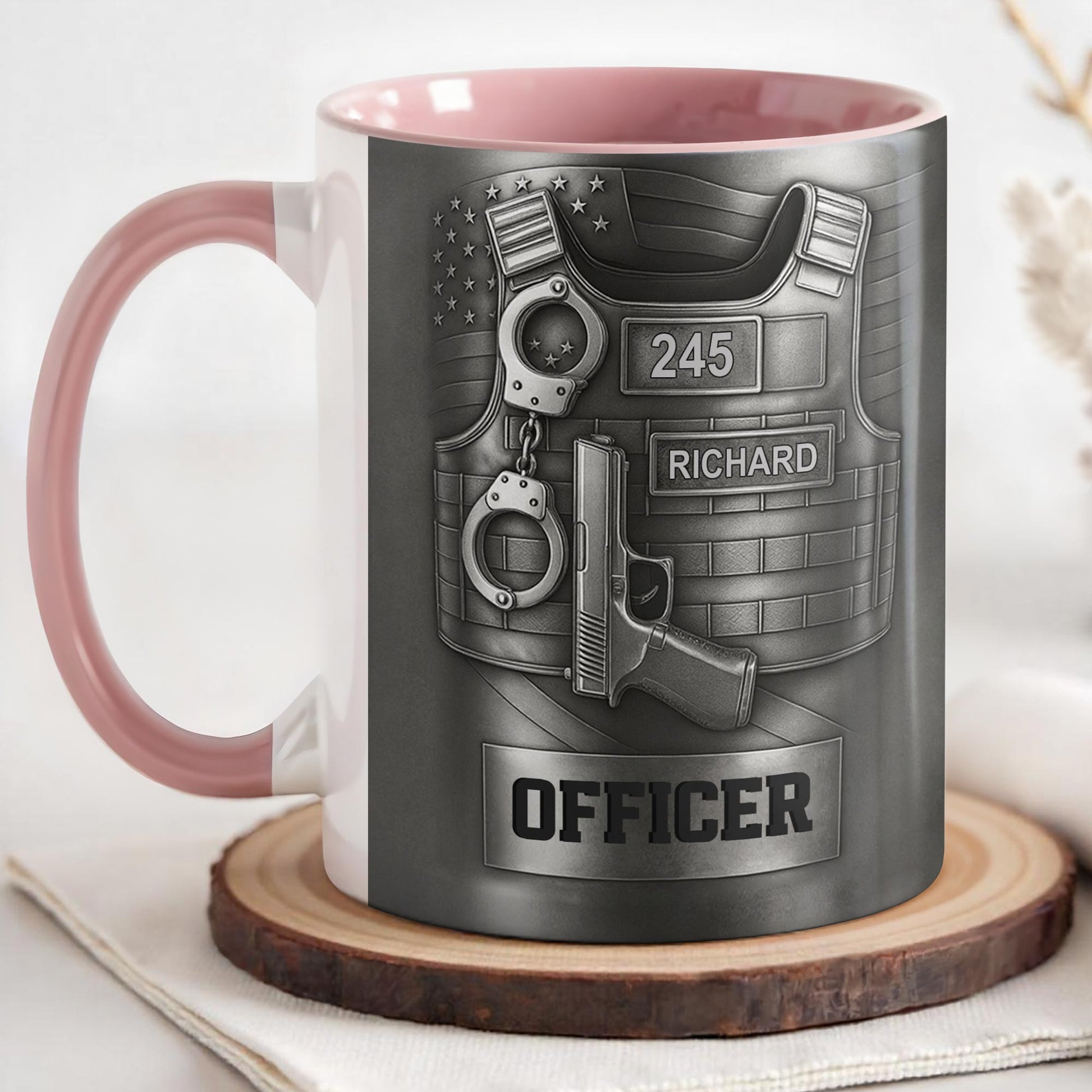 Customize Your Officer's Name And Badge Number Mug