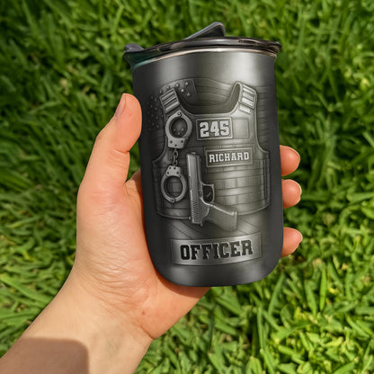 To My Officer, Commemorate Courage With This Bulletproof Vest, Handcuffs Design