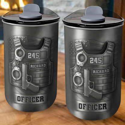 To My Officer, Commemorate Courage With This Bulletproof Vest, Handcuffs Design