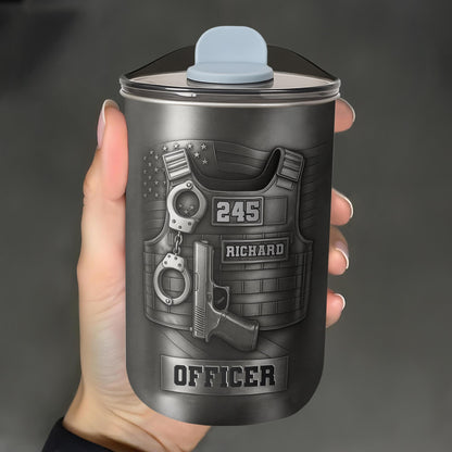 To My Officer, Commemorate Courage With This Bulletproof Vest, Handcuffs Design