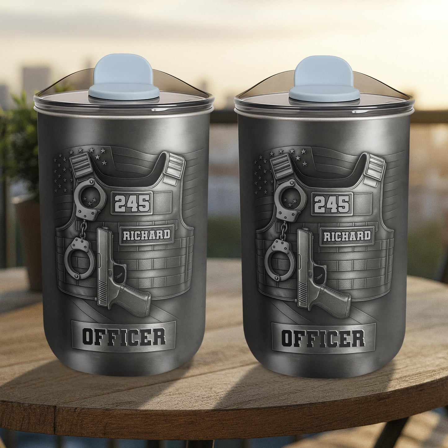 To My Officer, Commemorate Courage With This Bulletproof Vest, Handcuffs Design