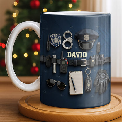 Celebrate Your Dedication And Courage Police Officer Essential Gear - Personalized Custom Coffee Mug - OFC028_MG