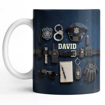 Celebrate Your Dedication And Courage Police Officer Essential Gear - Personalized Custom Coffee Mug - OFC028_MG