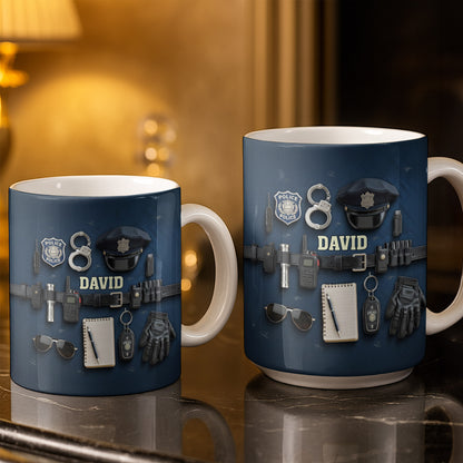 Celebrate Your Dedication And Courage Police Officer Essential Gear - Personalized Custom Coffee Mug - OFC028_MG
