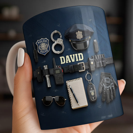 Celebrate Your Dedication And Courage Police Officer Essential Gear - Personalized Custom Coffee Mug - OFC028_MG