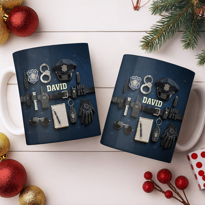 Celebrate Your Dedication And Courage Police Officer Essential Gear - Personalized Custom Coffee Mug - OFC028_MG