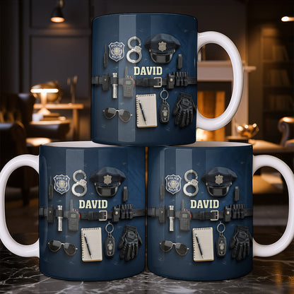 Celebrate Your Dedication And Courage Police Officer Essential Gear - Personalized Custom Coffee Mug - OFC028_MG