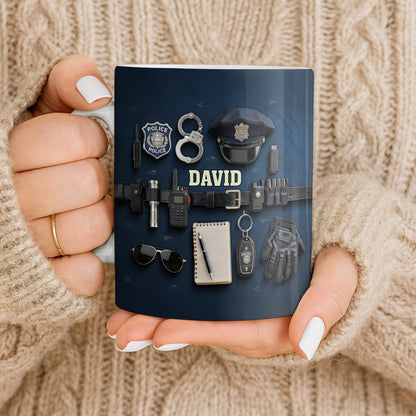 Celebrate Your Dedication And Courage Police Officer Essential Gear - Personalized Custom Coffee Mug - OFC028_MG