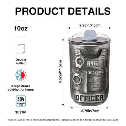 Customizable Police Gear Tumbler With Badge And Handcuffs