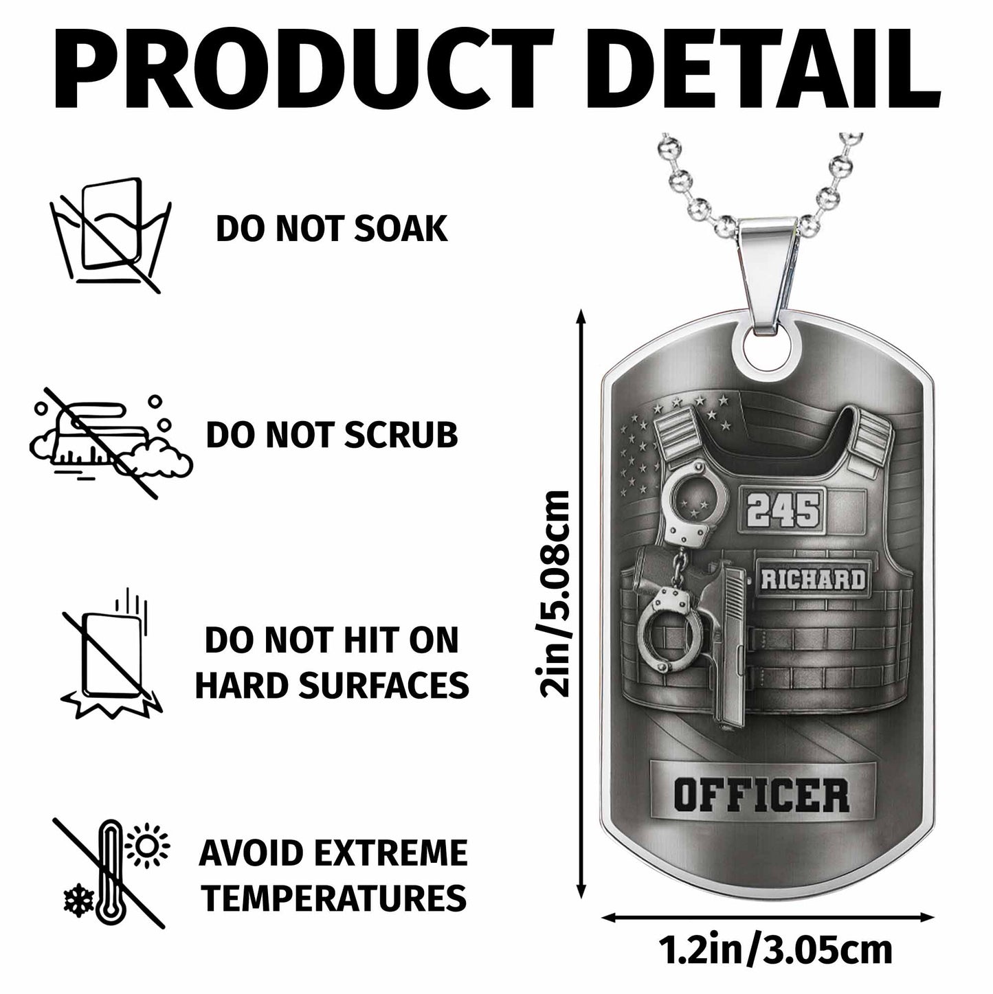 To My Brave Officer, Badge, Gun And Handcuffs