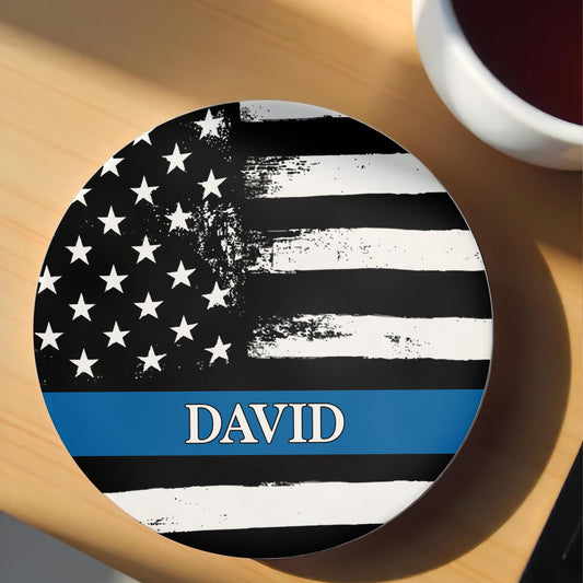 Celebrate Patriotism With American Flag Design - Personalized Custom Ceramic Coaster - OFC037_ROCO