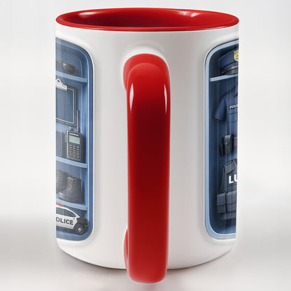 Police Officer Uniform And Gear With Patrol Car