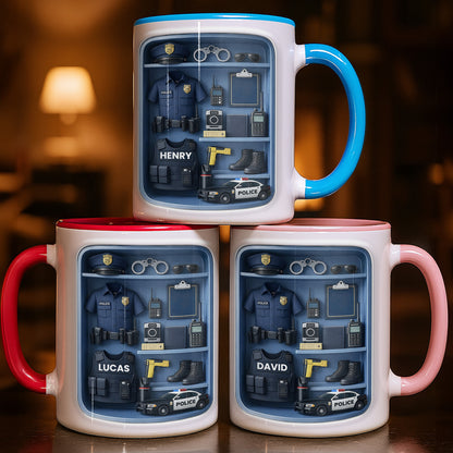 Police Officer Uniform And Gear With Patrol Car